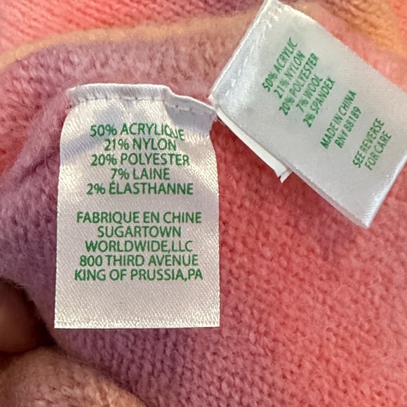 Lilly Pulitzer Women's Pink Yellow & Purple Striped V-Neck Sweater size small - Picture 11 of 11